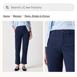 J. Crew Women's Navy Straight Chino Pants
